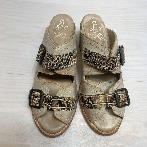 Freebird Caprice Women's Leather Sandals Size 7 Color Ice Slip On Heels - Picture 6 of 12